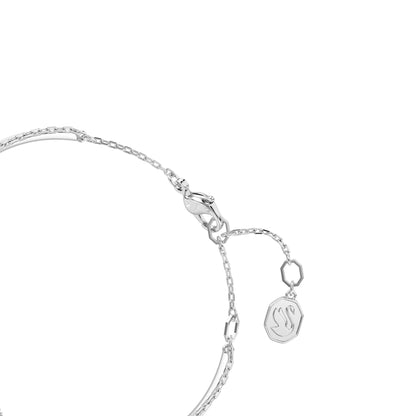 Brazalete Hyperbola, Símbolo del infinito, Blanco, Baño de rodio