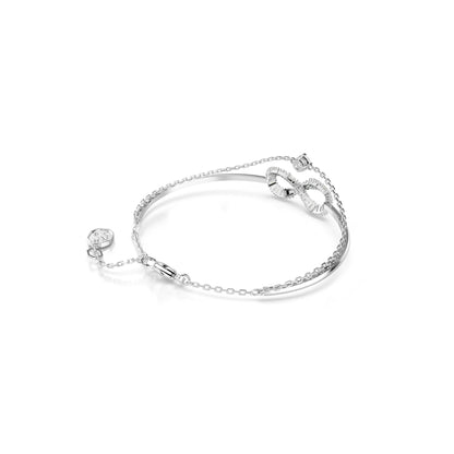 Brazalete Hyperbola, Símbolo del infinito, Blanco, Baño de rodio