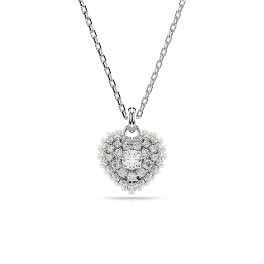 Colgante Hyperbola, Corazón, Blanco, Baño de rodio