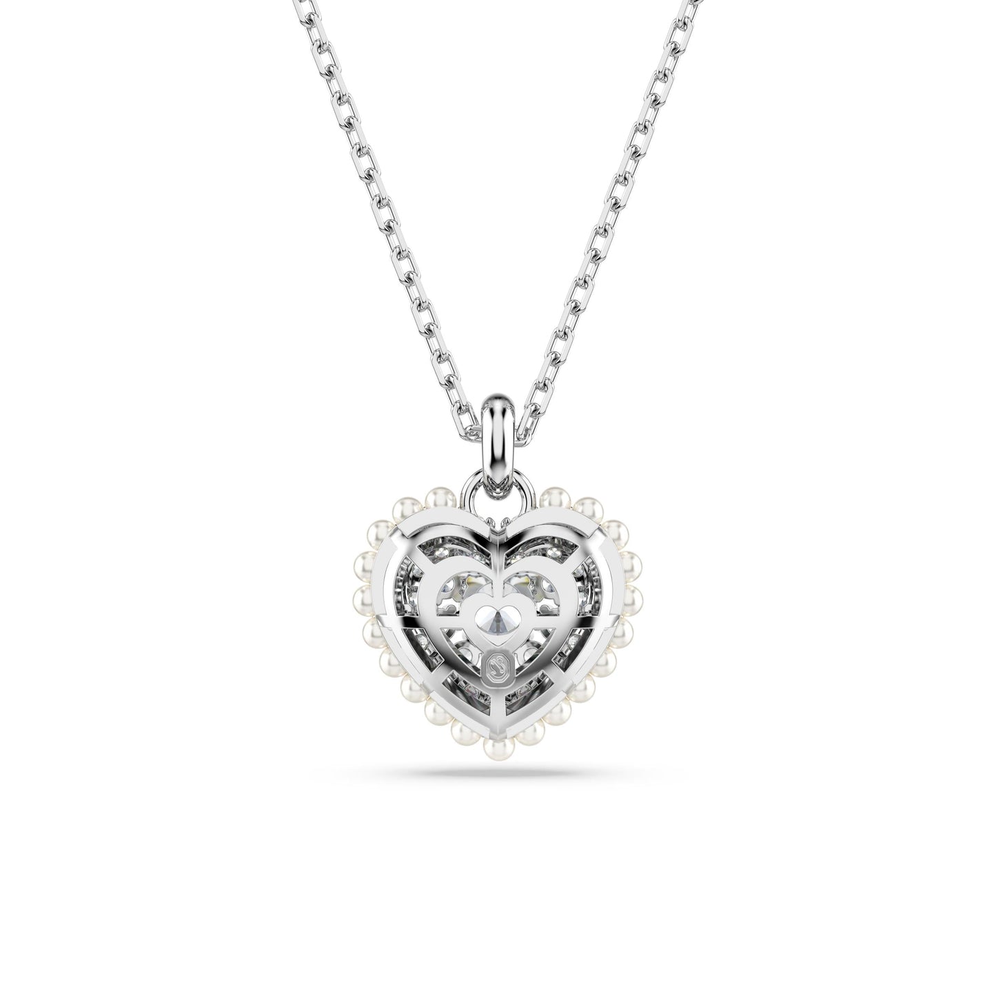 Colgante Hyperbola, Corazón, Blanco, Baño de rodio