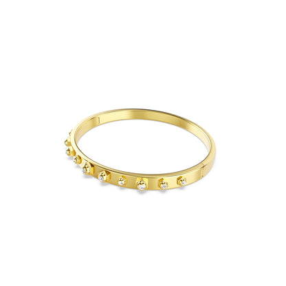 Brazalete Numina, Tallas redondas combinadas, Blanco, Baño tono oro
