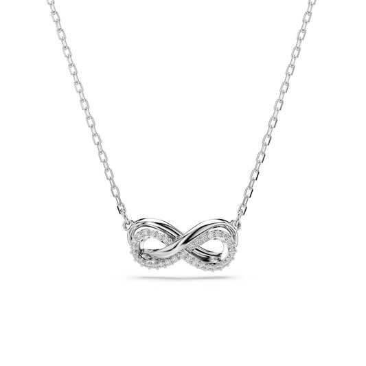 Colgante Hyperbola, Pavé, Símbolo del infinito, Blanco, Baño de rodio