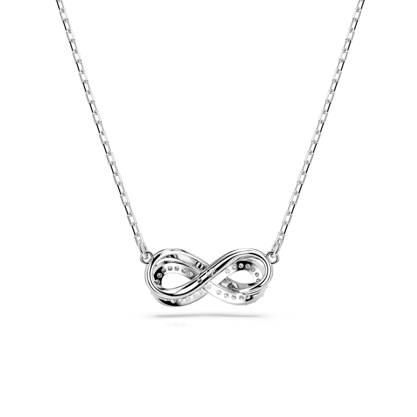Colgante Hyperbola, Pavé, Símbolo del infinito, Blanco, Baño de rodio