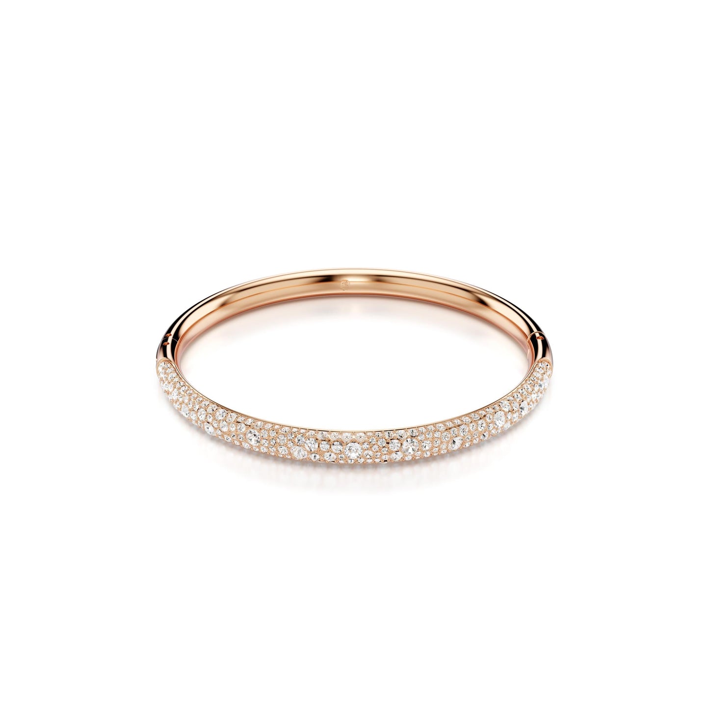 Brazalete Sublima, Pavé nieve, Blanco, Baño tono oro rosa