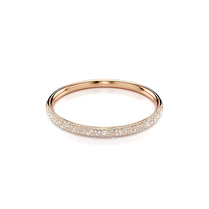 Brazalete Sublima, Pavé nieve, Blanco, Baño tono oro rosa