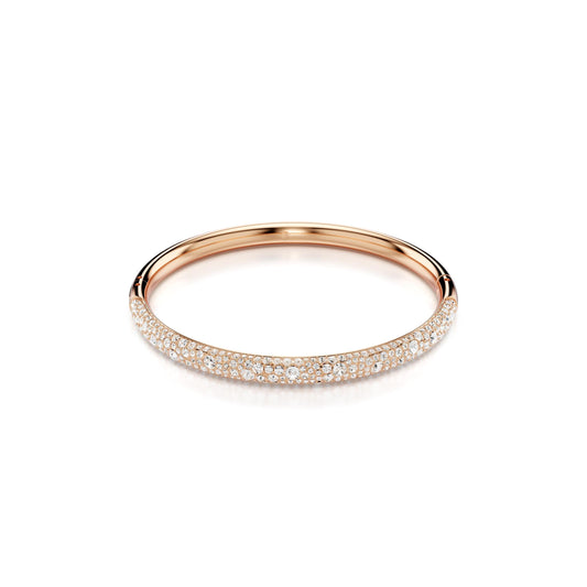 Brazalete Sublima, Pavé nieve, Blanco, Baño tono oro rosa