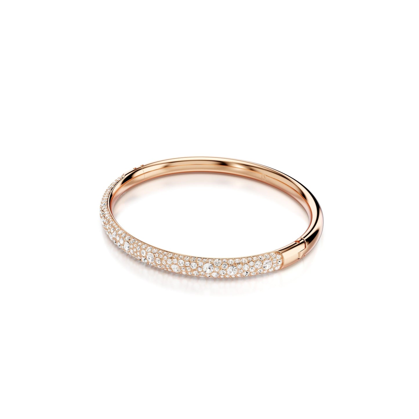 Brazalete Sublima, Pavé nieve, Blanco, Baño tono oro rosa