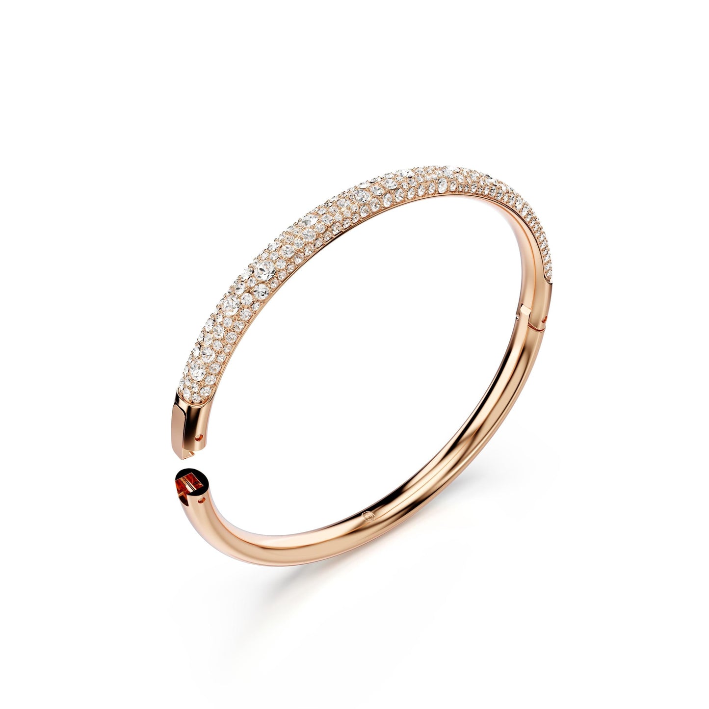 Brazalete Sublima, Pavé nieve, Blanco, Baño tono oro rosa