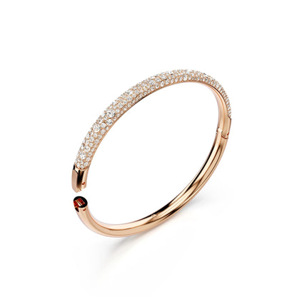 Brazalete Sublima, Pavé nieve, Blanco, Baño tono oro rosa