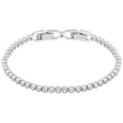 PULSERA EMILY, BLANCO, BAÑO DE RODIO
