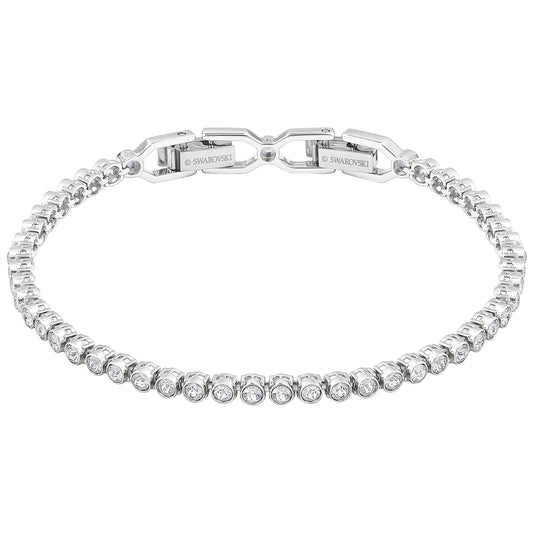 PULSERA EMILY, BLANCO, BAÑO DE RODIO