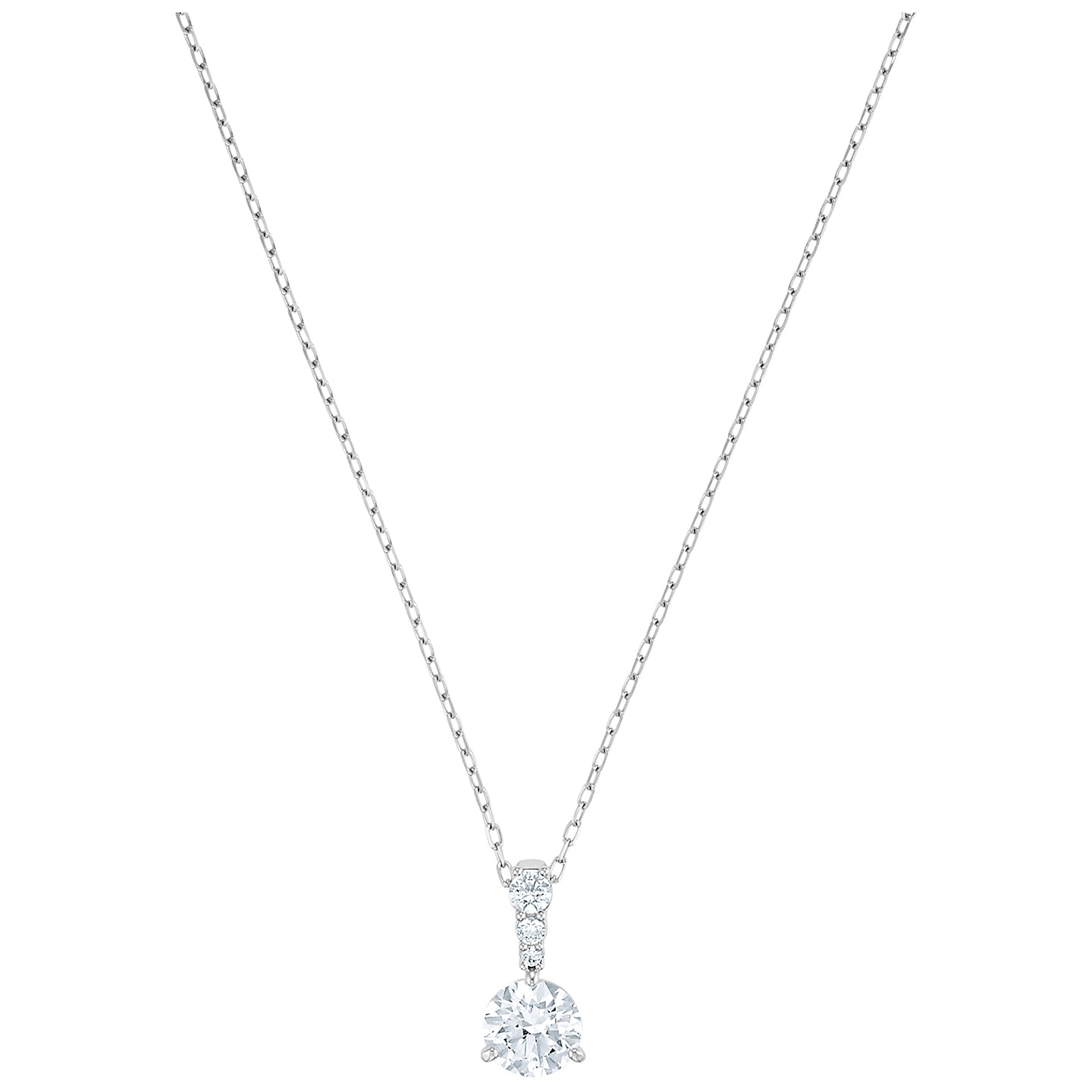 COLGANTE SOLITAIRE, BLANCO, BAÑO DE RODIO