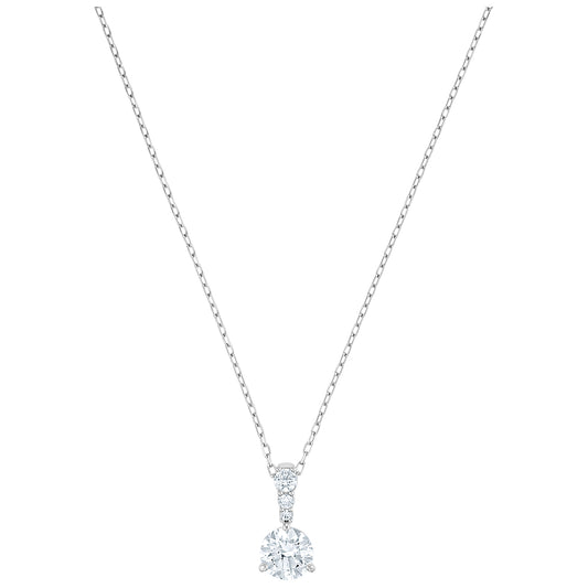 COLGANTE SOLITAIRE, BLANCO, BAÑO DE RODIO