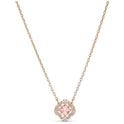COLLAR SWAROVSKI SPARKLING DANCE CLOVER, ROSA, BAÑO TONO ORO ROSA