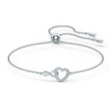 PULSERA SWAROVSKI INFINITY HEART, BLANCO, BAÑO DE RODIO