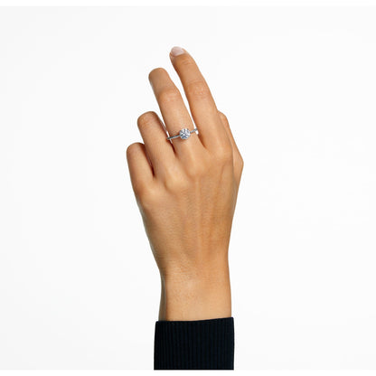 Anillo de cóctel Stilla Talla princesa, Pavé, Blanco, Baño de rodio