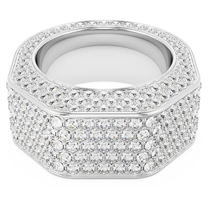 Anillo Dextera Forma octagonal, Pavé, Blanco, Baño de rodio