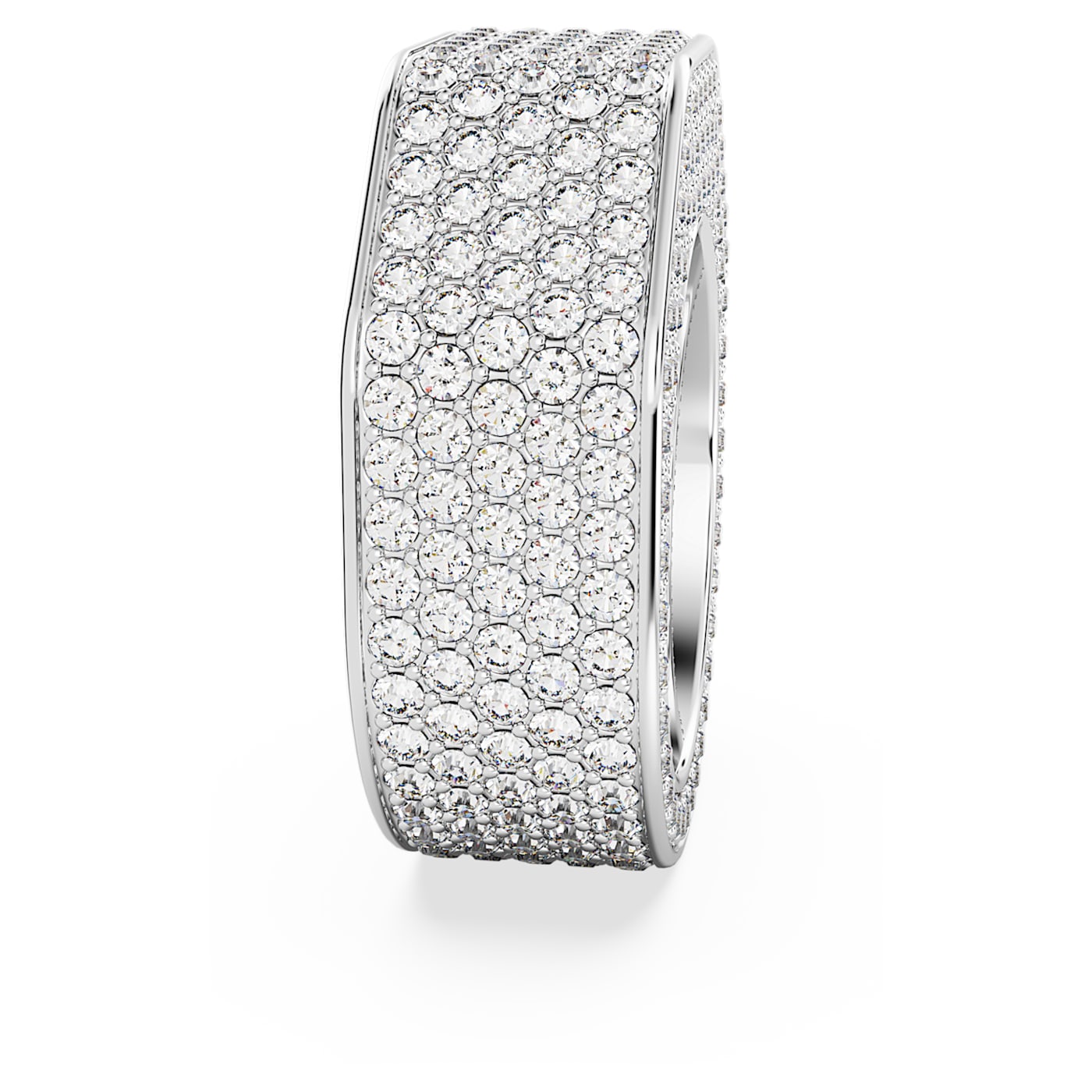 Anillo Dextera Forma octagonal, Pavé, Blanco, Baño de rodio
