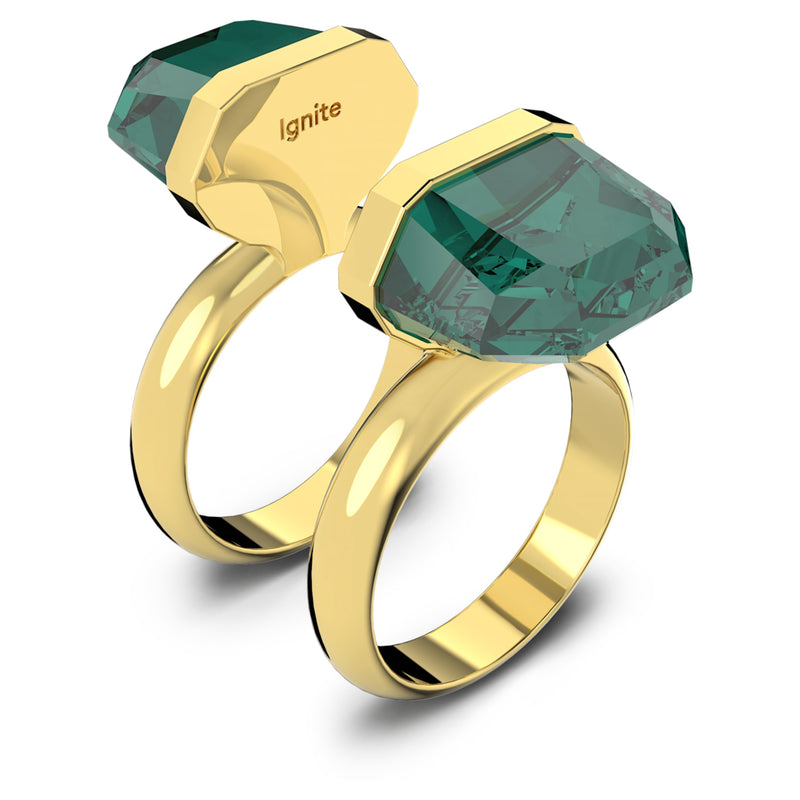 Anillo Lucent Magnetic, Verde, Baño tono oro