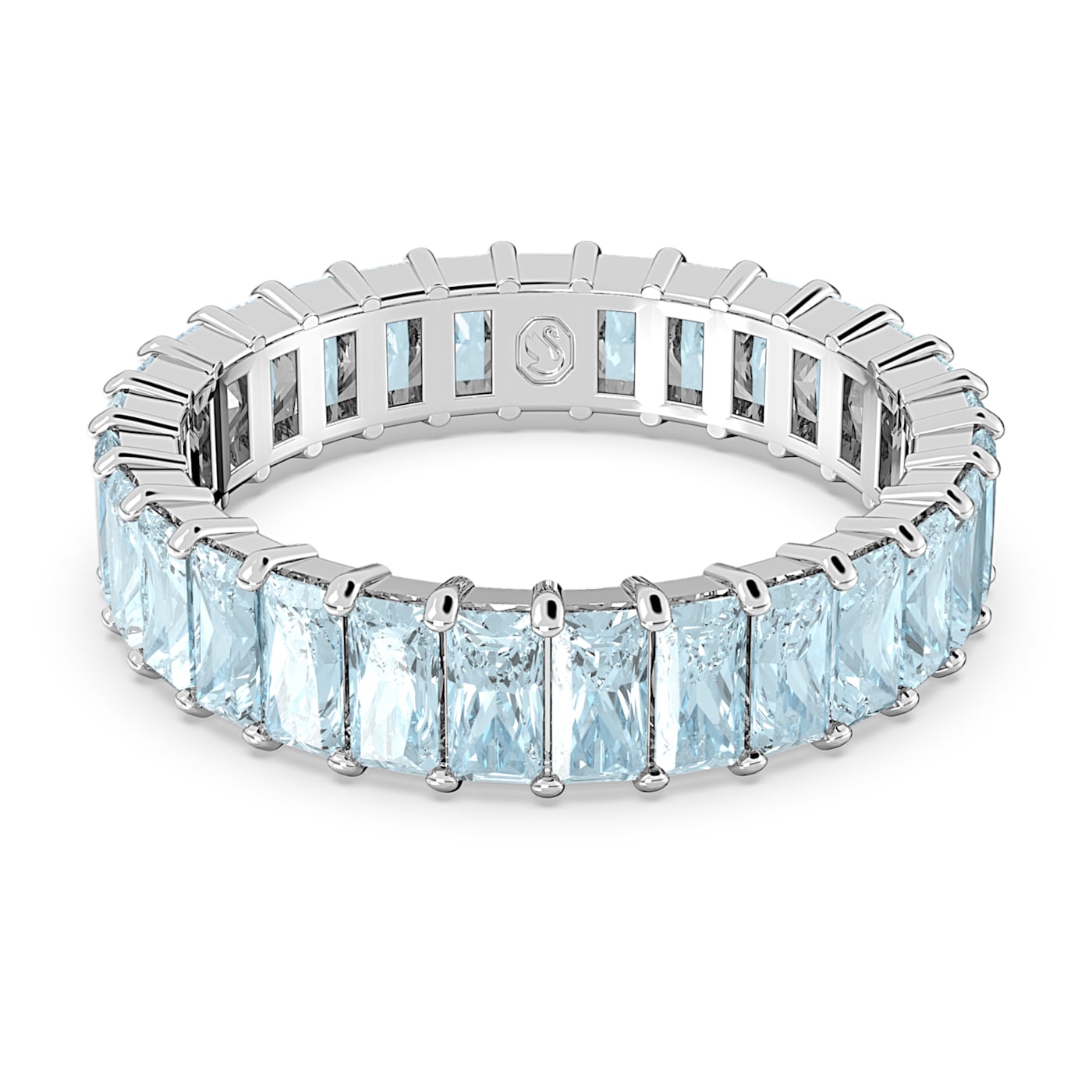 Anillo Matrix Talla baguette, Azules, Baño de rodio
