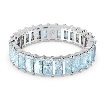 Anillo Matrix Talla baguette, Azules, Baño de rodio