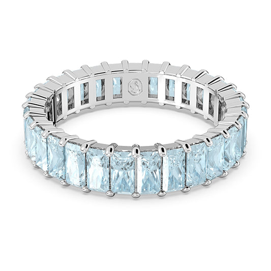 Anillo Matrix Talla baguette, Azules, Baño de rodio