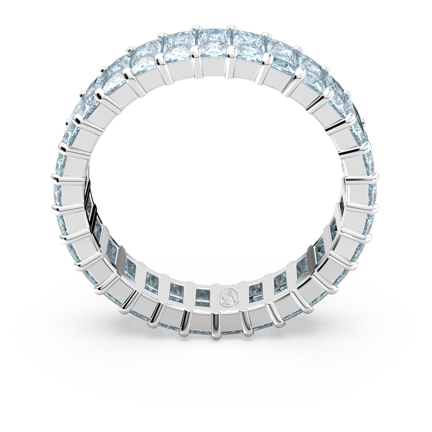 Anillo Matrix Talla baguette, Azules, Baño de rodio