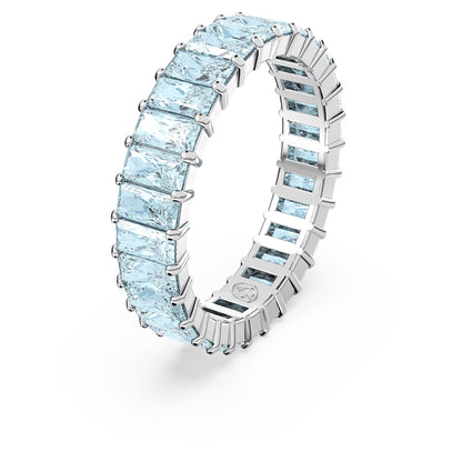 Anillo Matrix Talla baguette, Azules, Baño de rodio