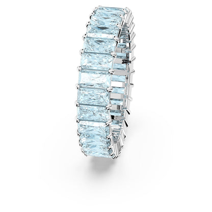 Anillo Matrix Talla baguette, Azules, Baño de rodio