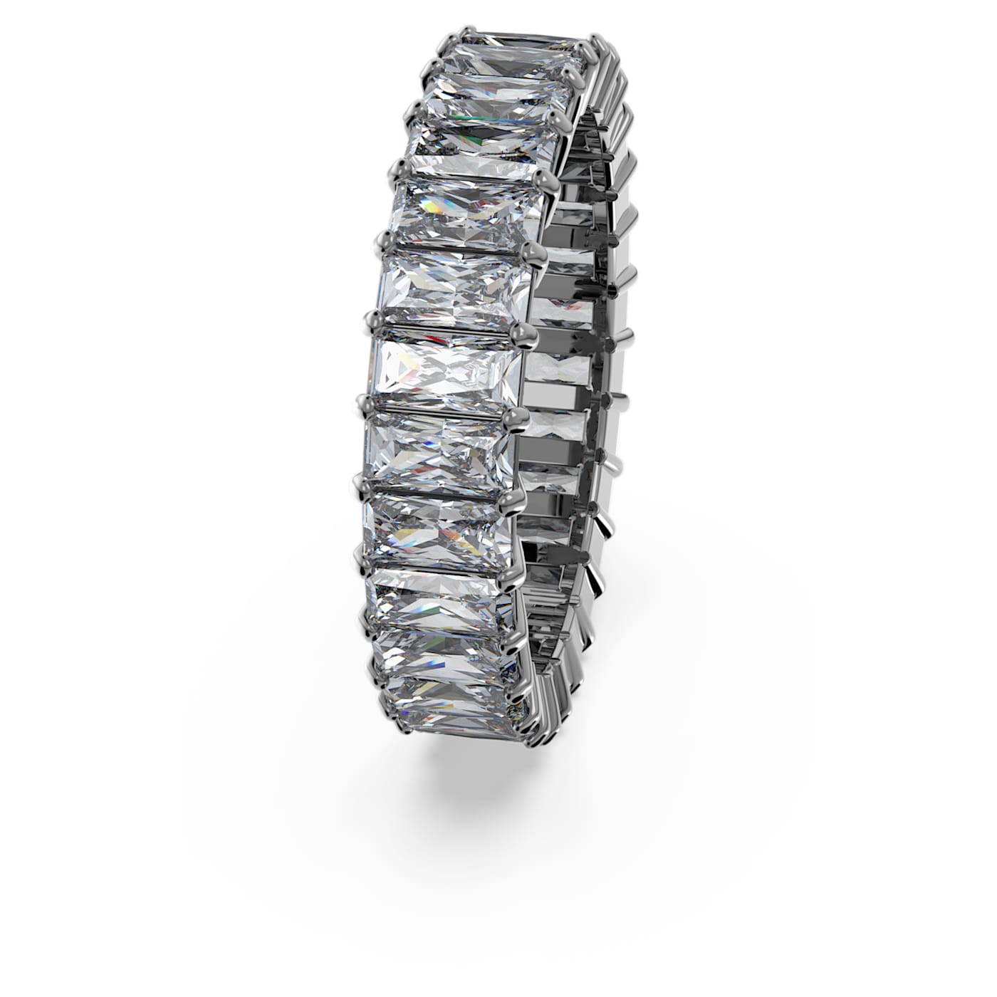 Anillo Matrix Talla baguette, Gris, Baño de rutenio