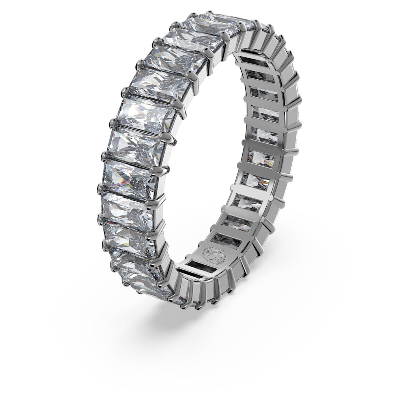 Anillo Matrix Talla baguette, Gris, Baño de rutenio