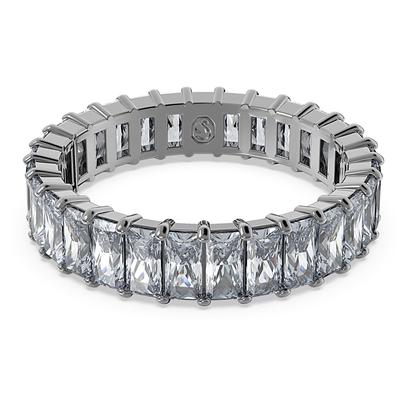 Anillo Matrix Talla baguette, Gris, Baño de rutenio