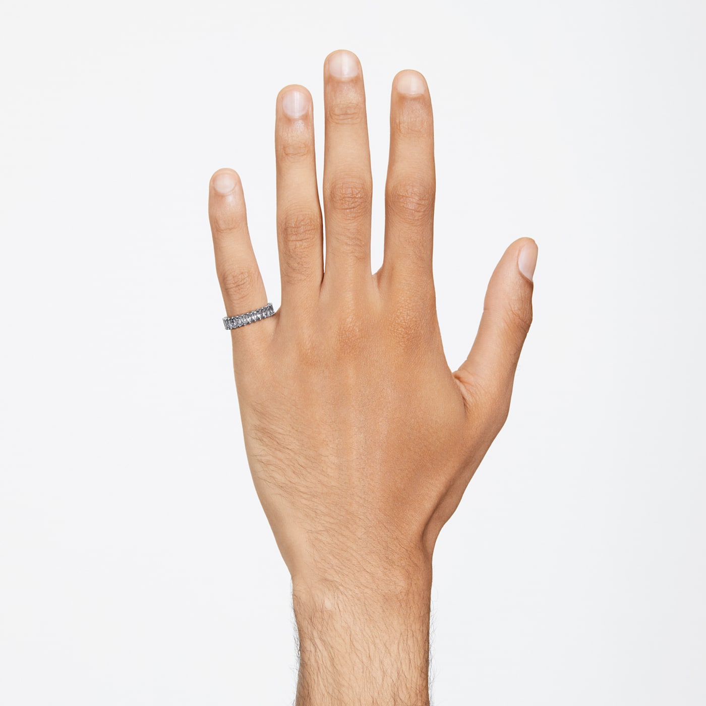 Anillo Matrix Talla baguette, Gris, Baño de rutenio