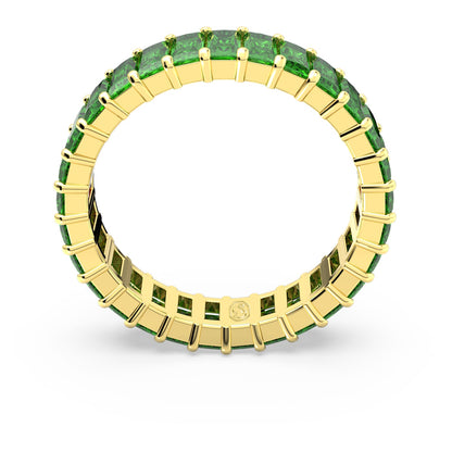 Anillo Matrix Talla baguette, Verde, Baño tono oro