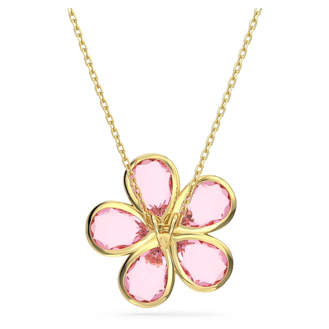 Colgante Idyllia Flor, Pequeño, Rosa, Baño tono oro
