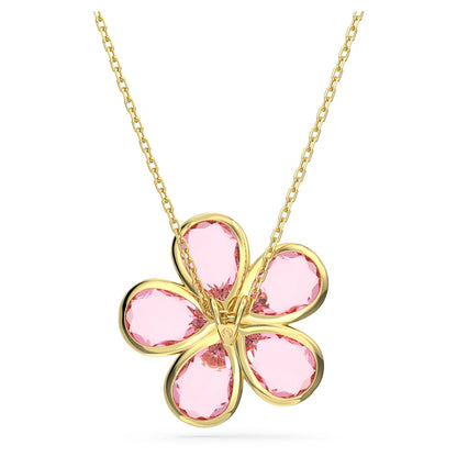 Colgante Idyllia Flor, Pequeño, Rosa, Baño tono oro