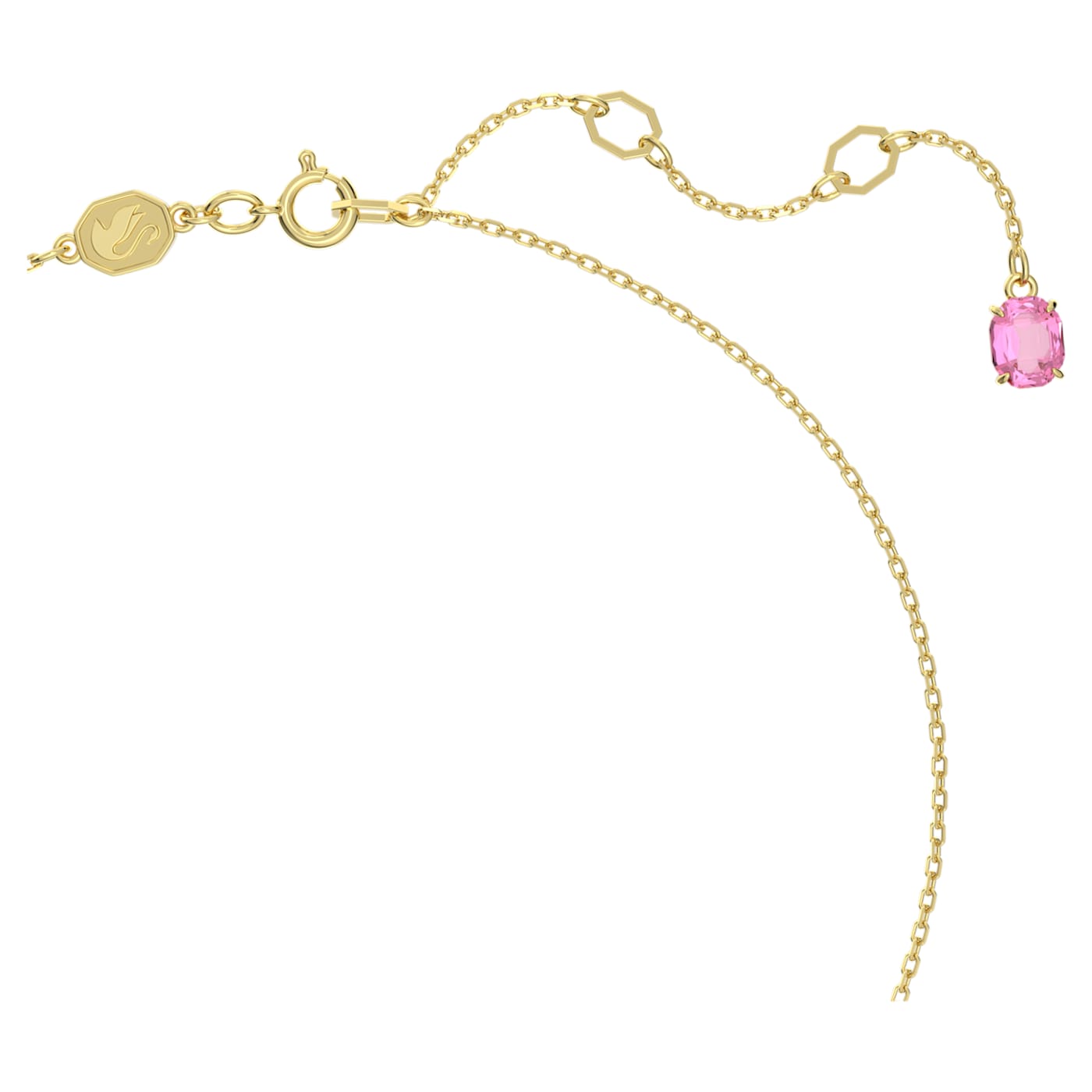Colgante Idyllia Flor, Pequeño, Rosa, Baño tono oro