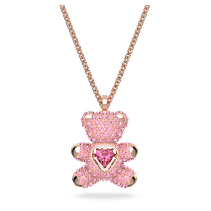 Colgante Teddy Oso, Rosa, Baño tono oro rosa
