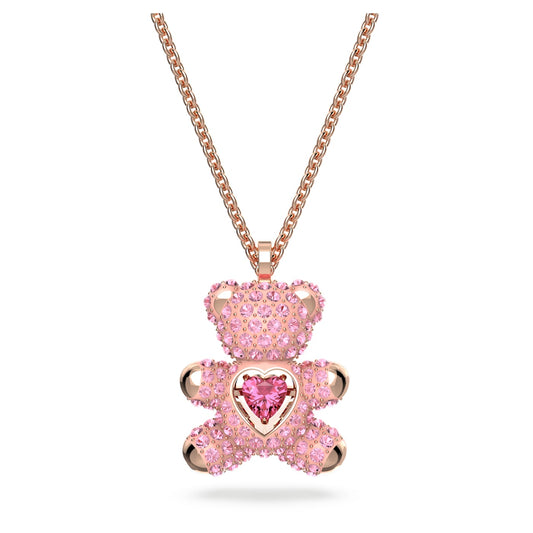Colgante Teddy Oso, Rosa, Baño tono oro rosa