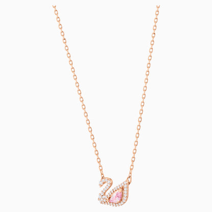COLLAR DAZZLING SWAN, MULTICOLOR, BAÑO EN TONO ORO ROSA