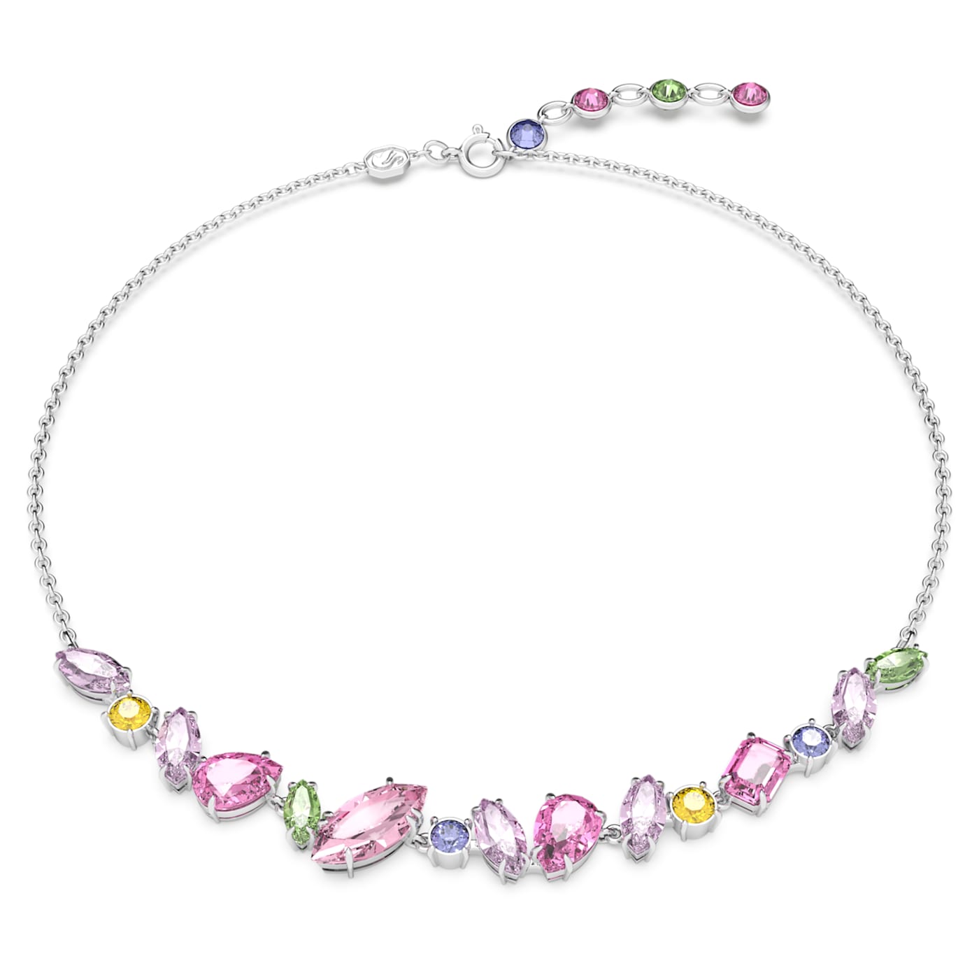 Collar Gema Tallas mixtas, Multicolor, Baño de rodio