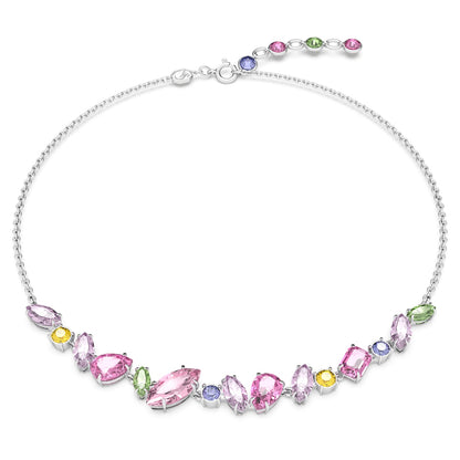 Collar Gema Tallas mixtas, Multicolor, Baño de rodio