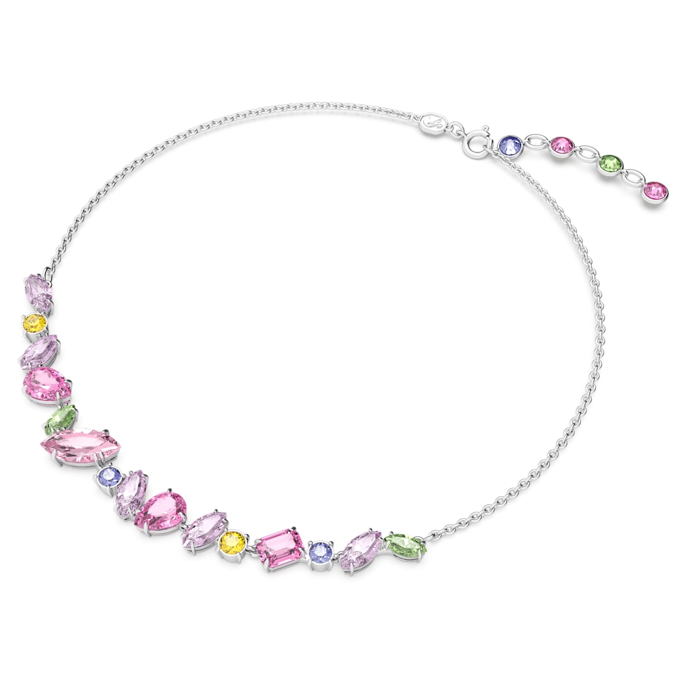 Collar Gema Tallas mixtas, Multicolor, Baño de rodio