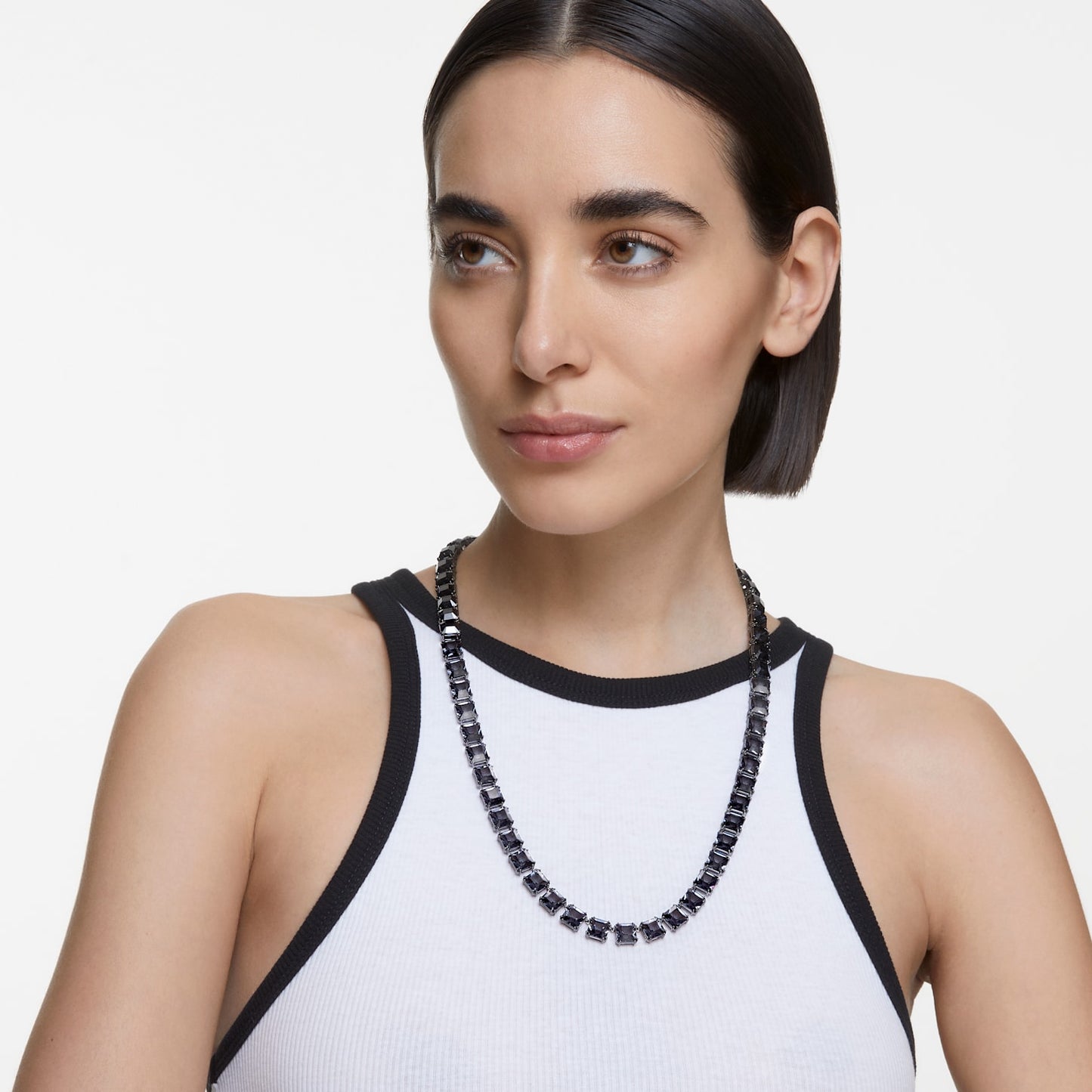 Collar Millenia Talla cuadrada, Gris, Baño de rutenio
