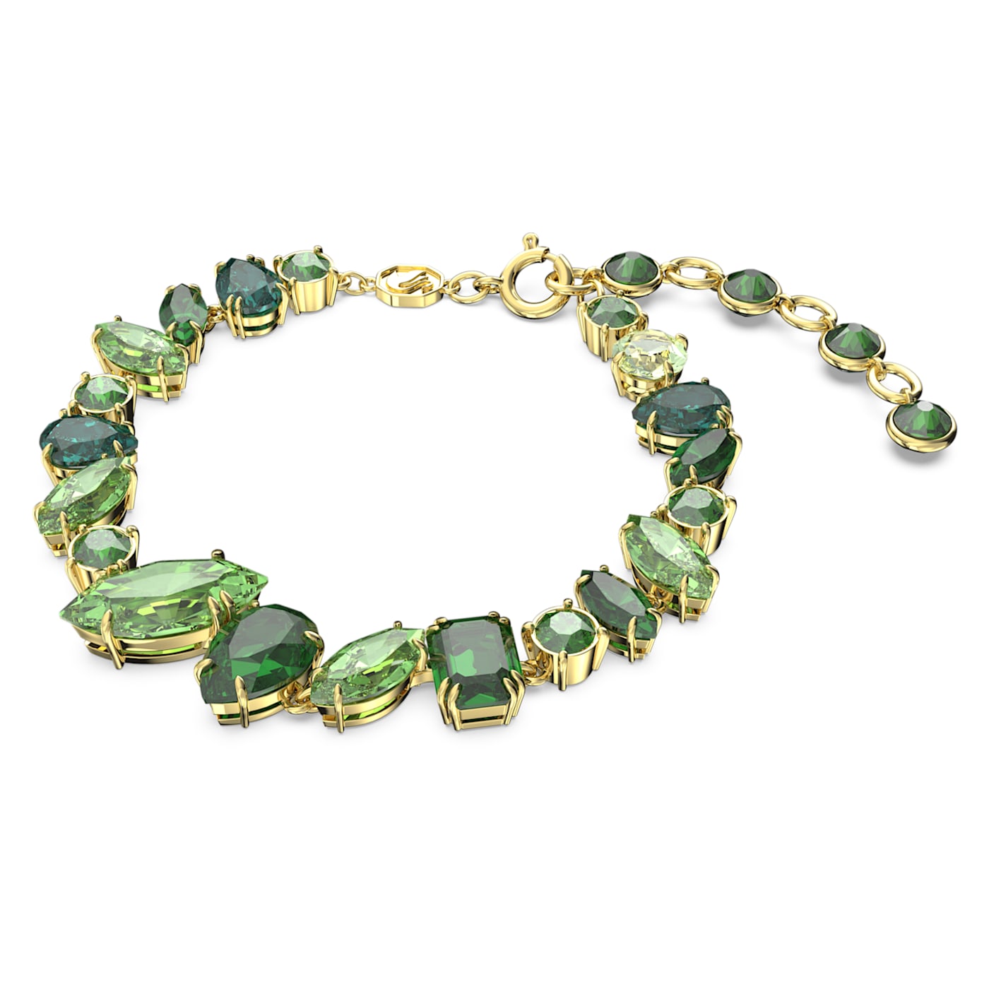 Pulsera Gema Tallas mixtas, Verde, Baño tono oro