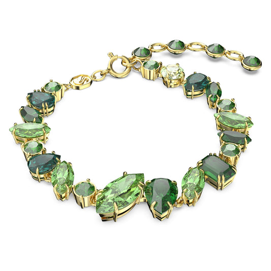 Pulsera Gema Tallas mixtas, Verde, Baño tono oro