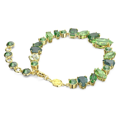 Pulsera Gema Tallas mixtas, Verde, Baño tono oro