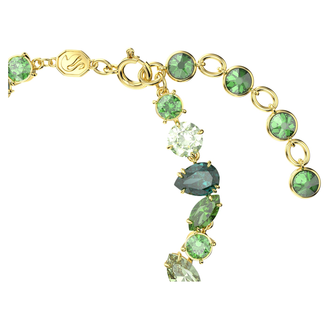 Pulsera Gema Tallas mixtas, Verde, Baño tono oro