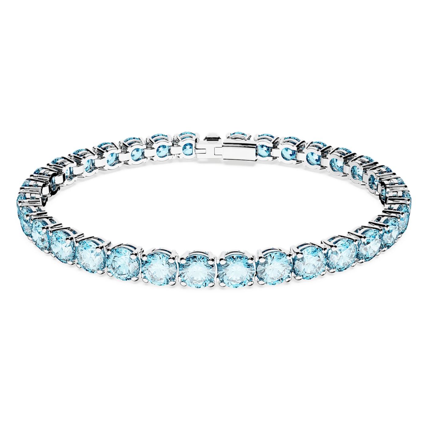 Pulsera Matrix Tennis Talla redonda, Mediana, Azul, Baño de rodio