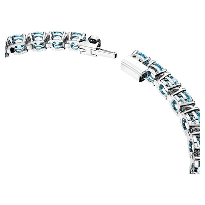 Pulsera Matrix Tennis Talla redonda, Mediana, Azul, Baño de rodio
